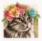 Lanarte Counted Cross Stitch Kit 11.6"X11.6"-Flower Crown Maine Coon I (27 Count)